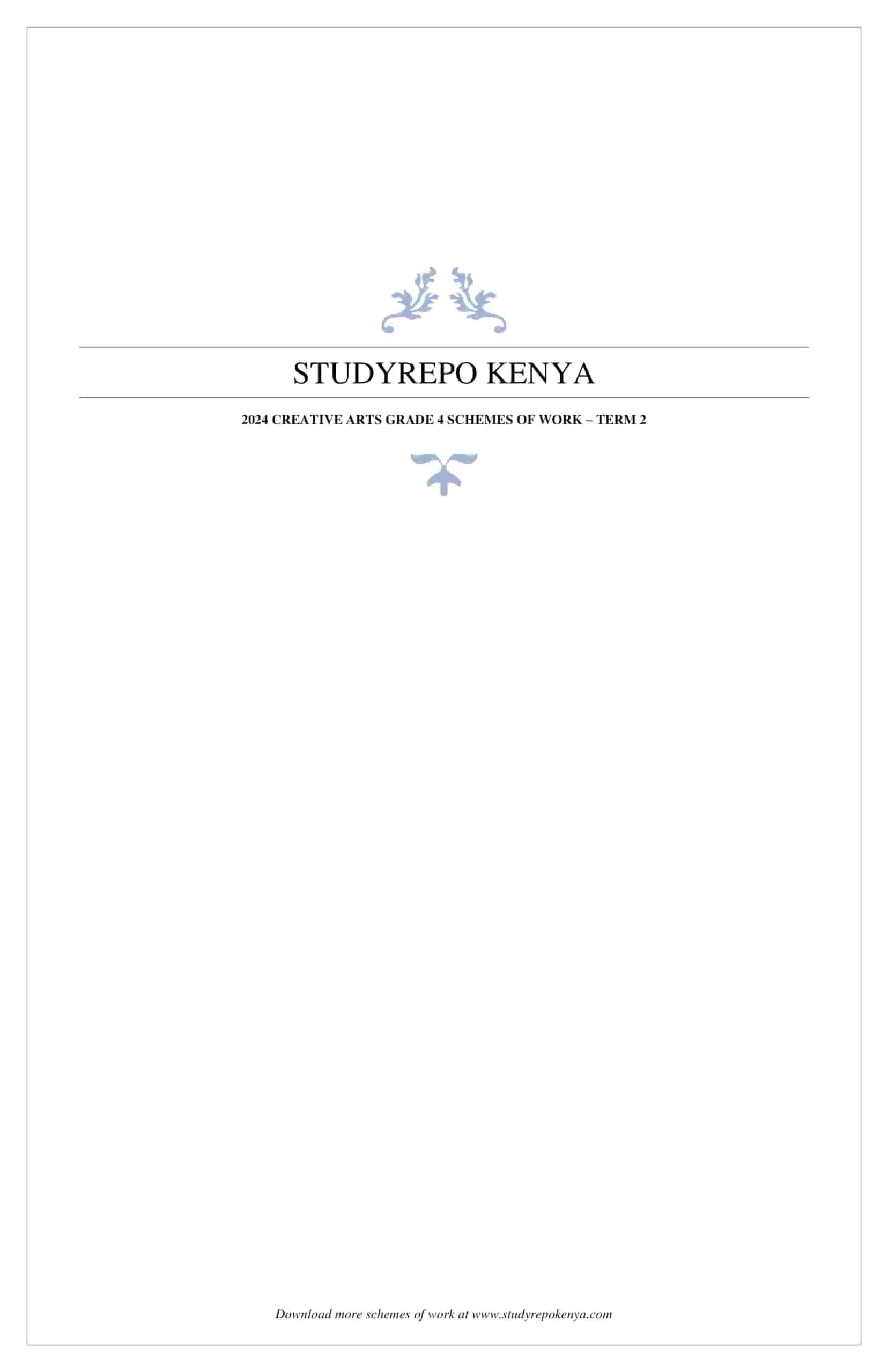 Grade 4 Creative Arts Schemes of Work Term 2