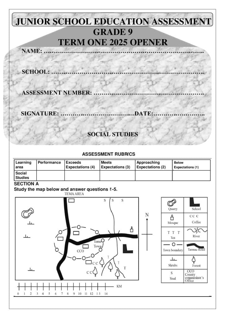 Grade 9 Social Studies Term 1 Opener Exam 2025 - Elimplex