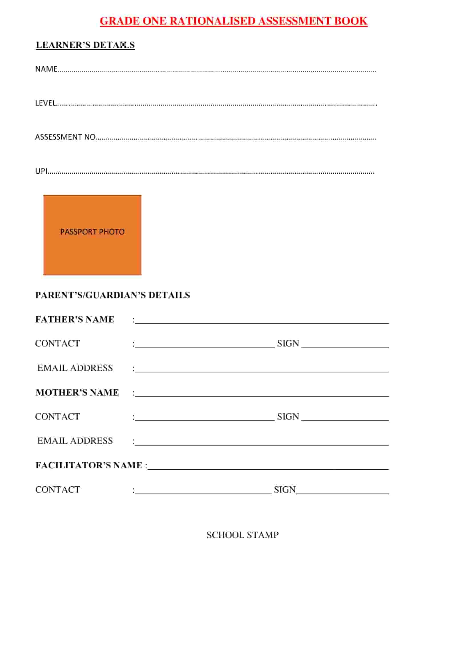 Grade 1 Rationalized Assessment Report Book (Updated)