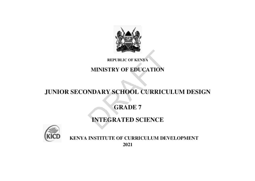Grade 7 Integrated Science CBC Curriculum Design - Elimplex