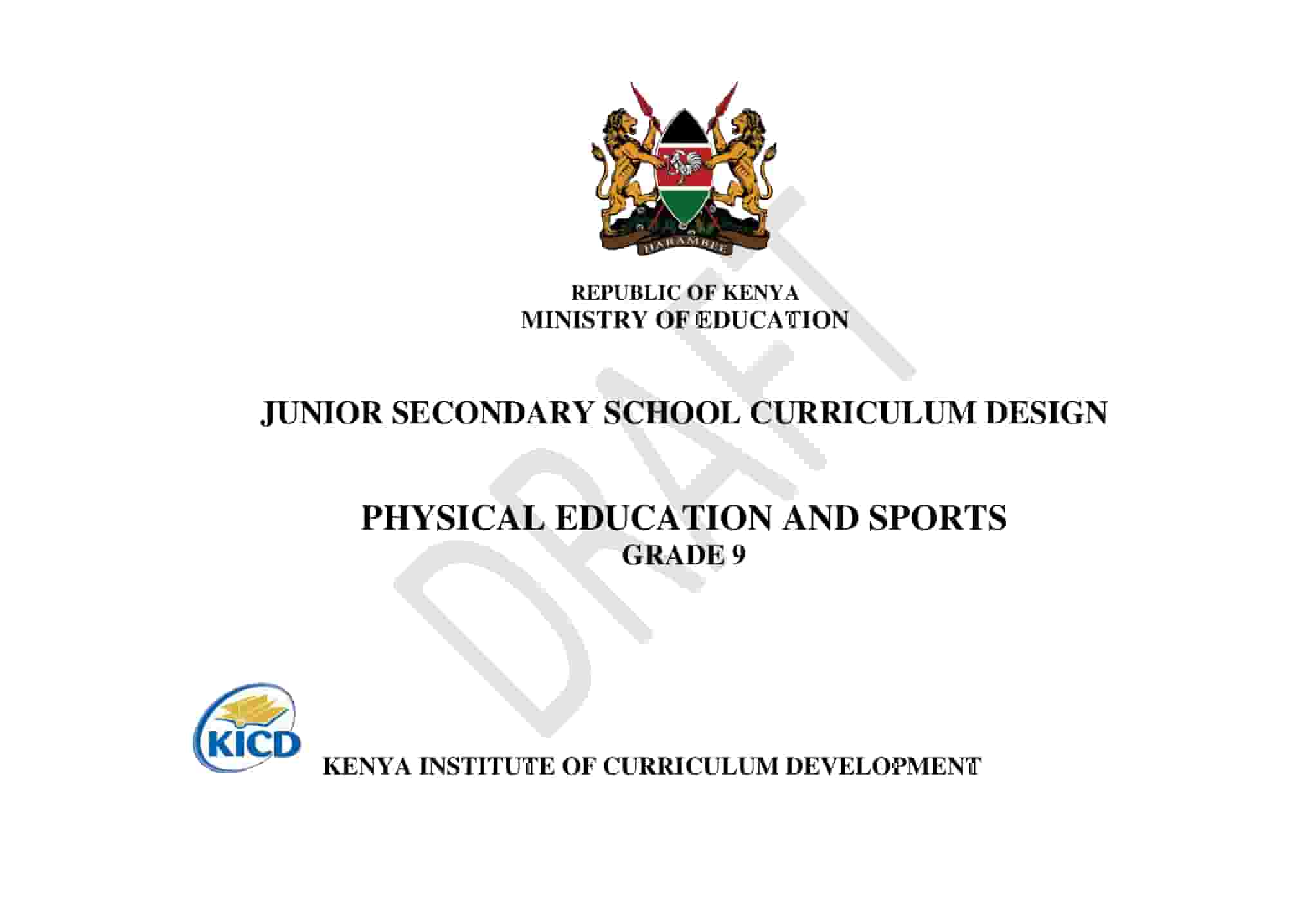 Grade 9 Physical Education and Sports CBC Curriculum Design