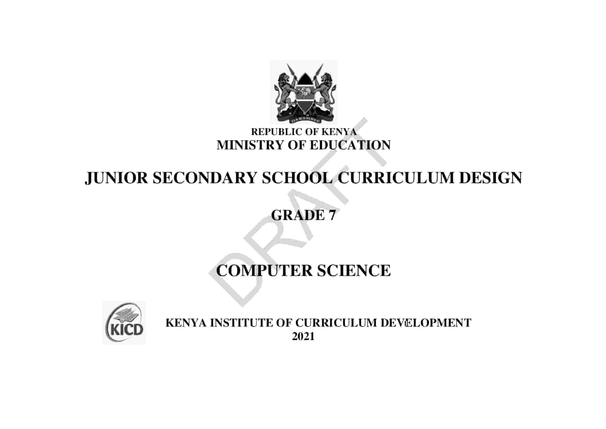 Grade 7 Computer Science CBC Curriculum Design