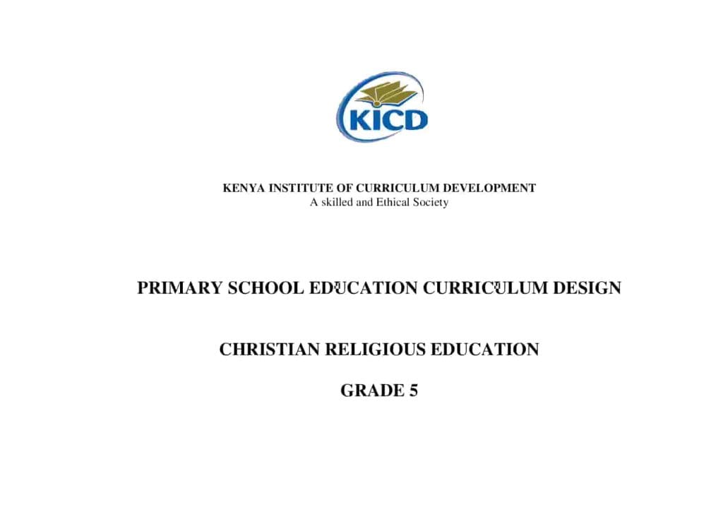 Grade 5 CRE CBC Curriculum Design - Elimuplex