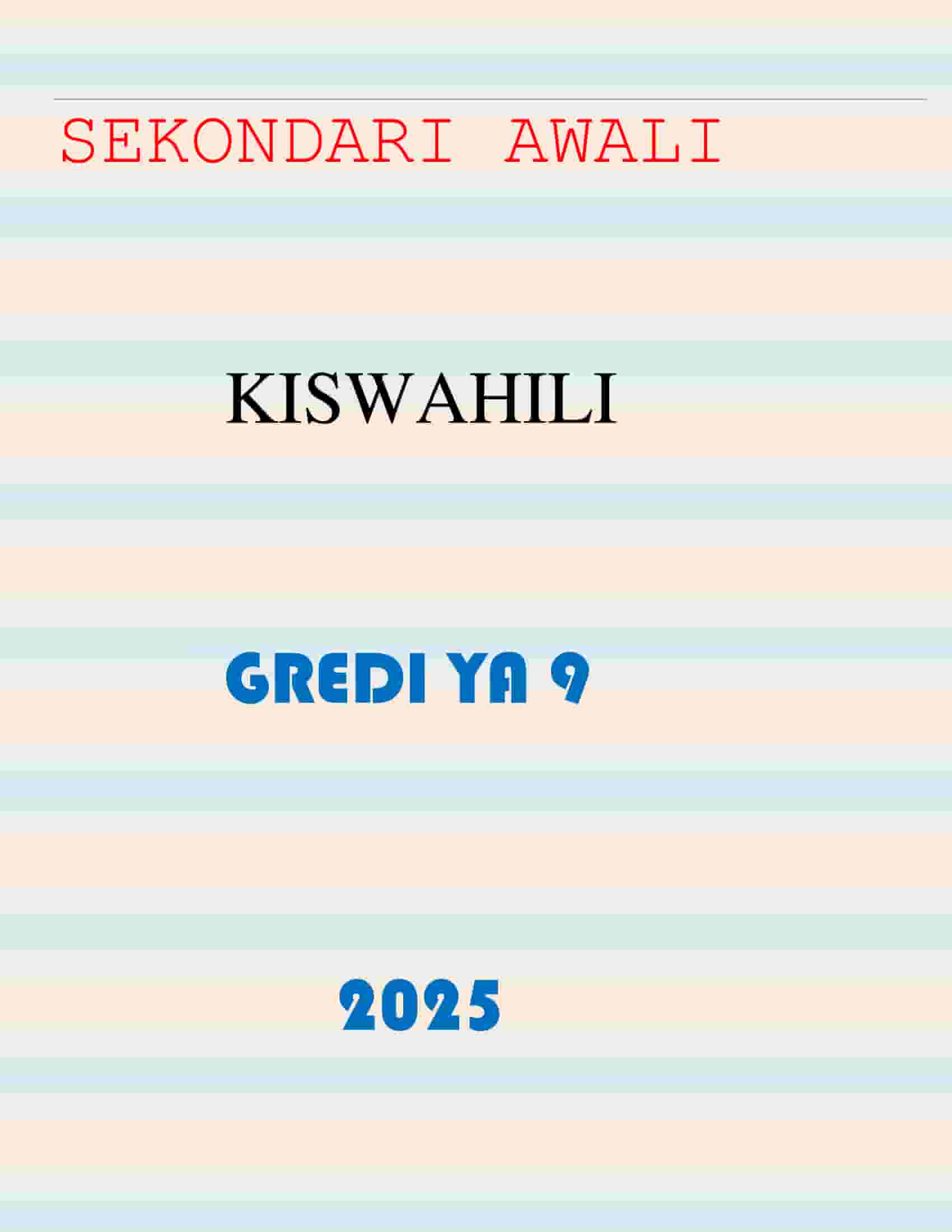 Grade 9 Kiswahili Notes