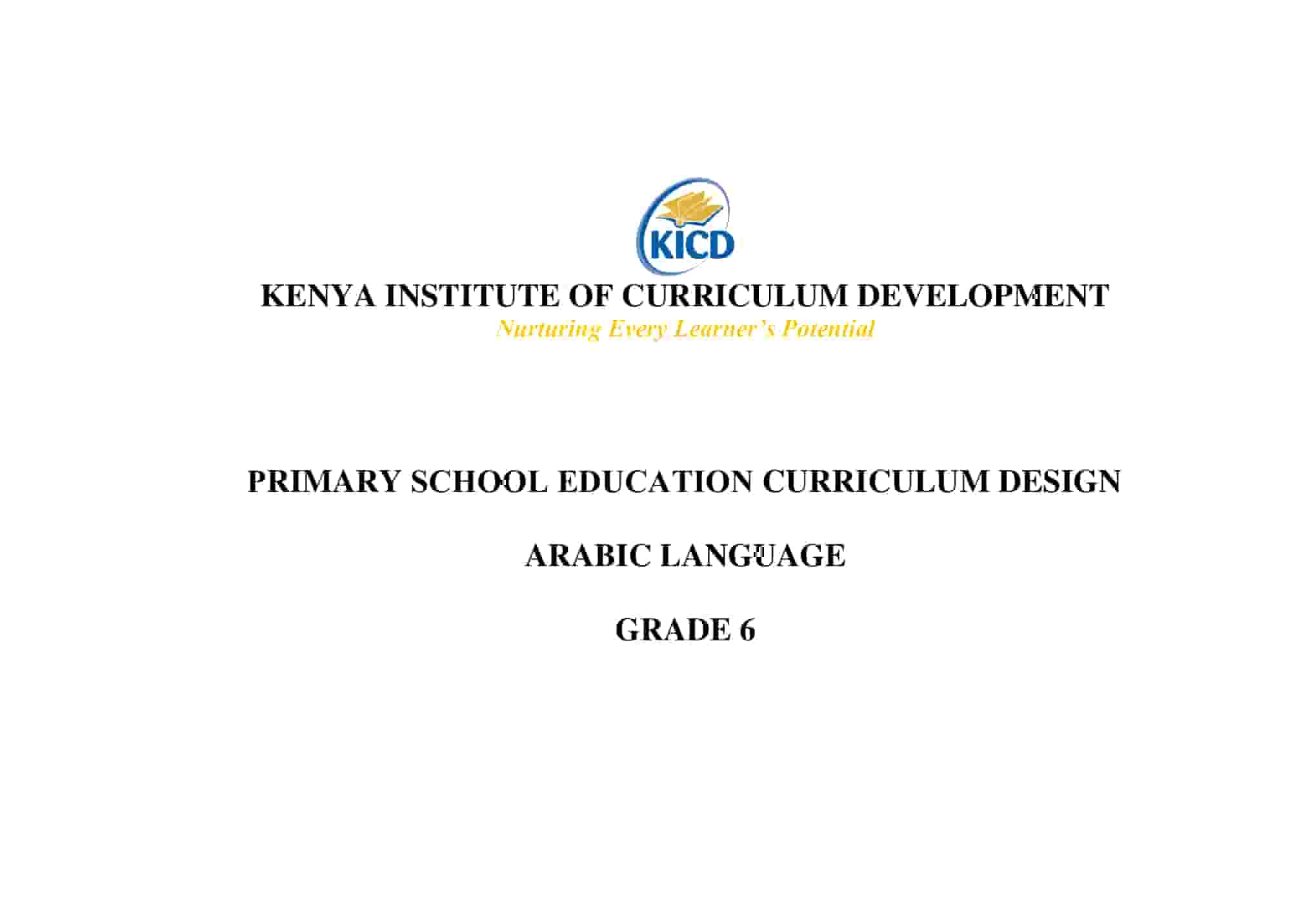 Grade 6 Arabic CBC Curriculum Design