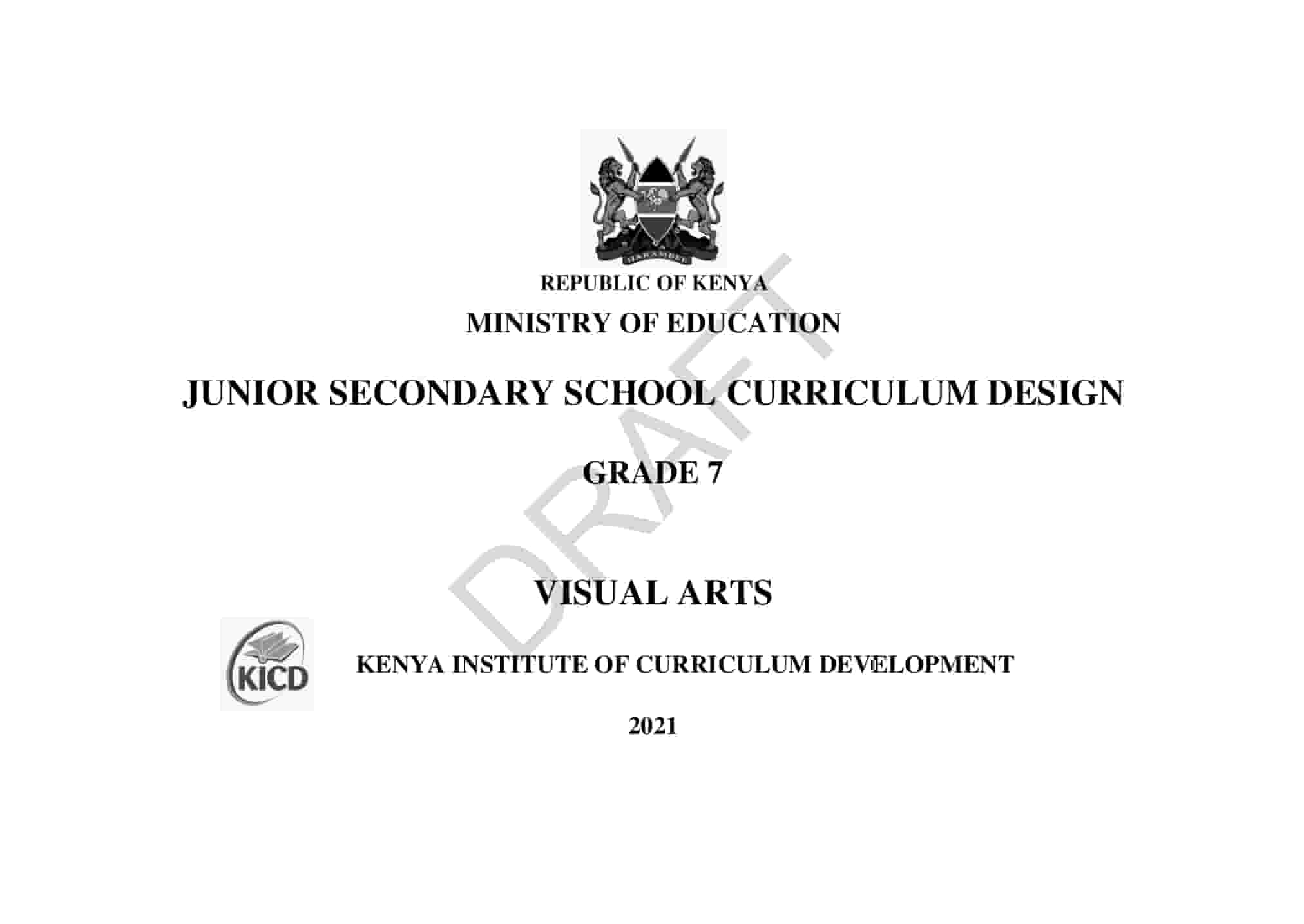 Grade 7 Visual Arts CBC Curriculum Design