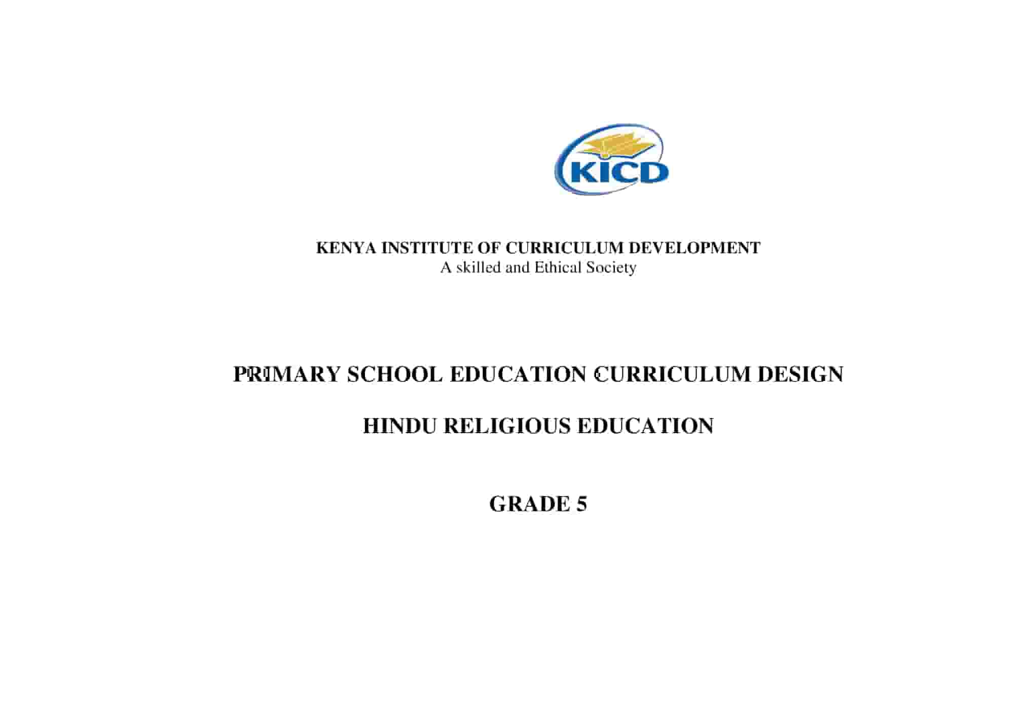 Grade 5 Hindu Religious Education CBC Curriculum Design