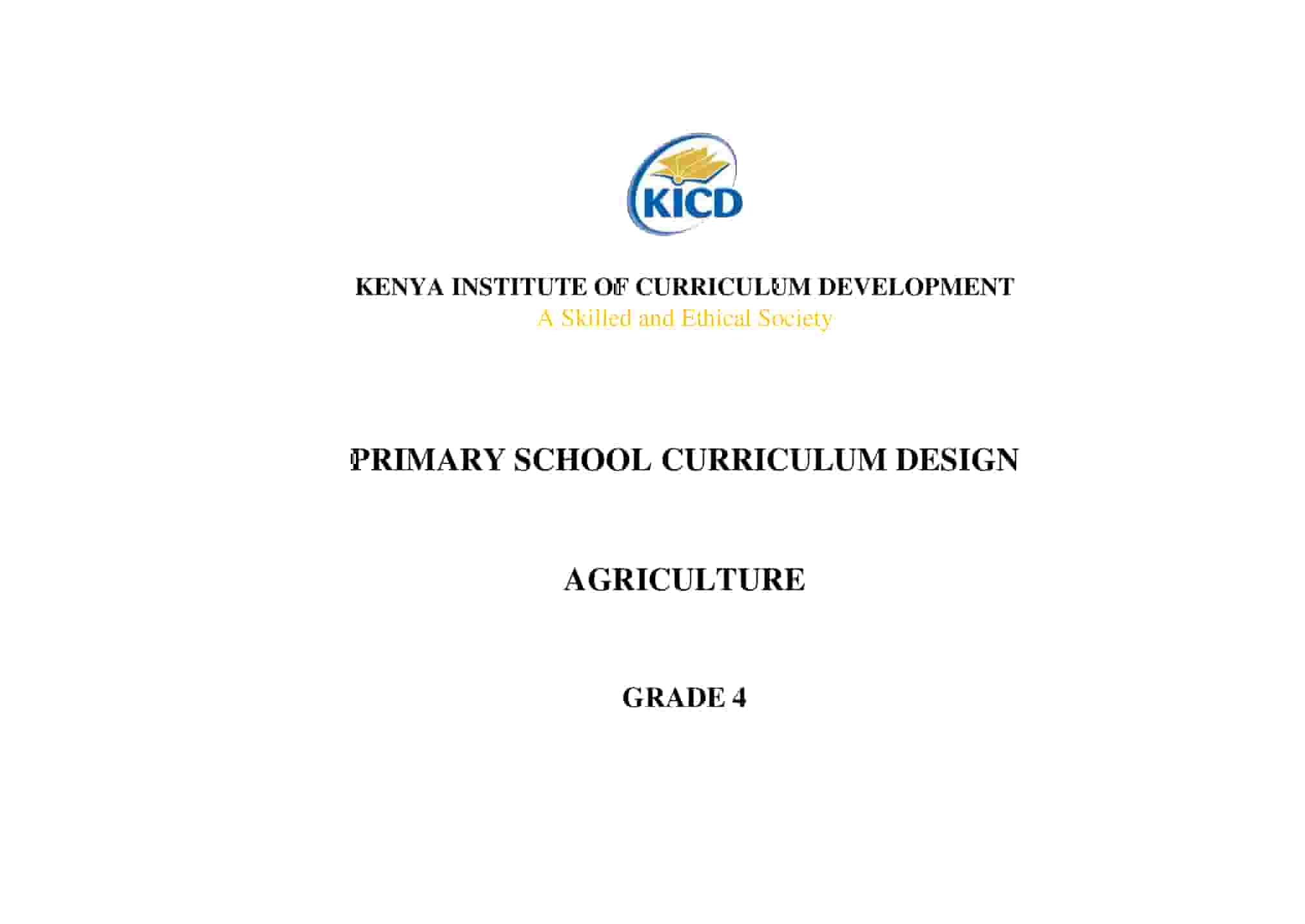 Grade 4 Agriculture CBC Curriculum Design