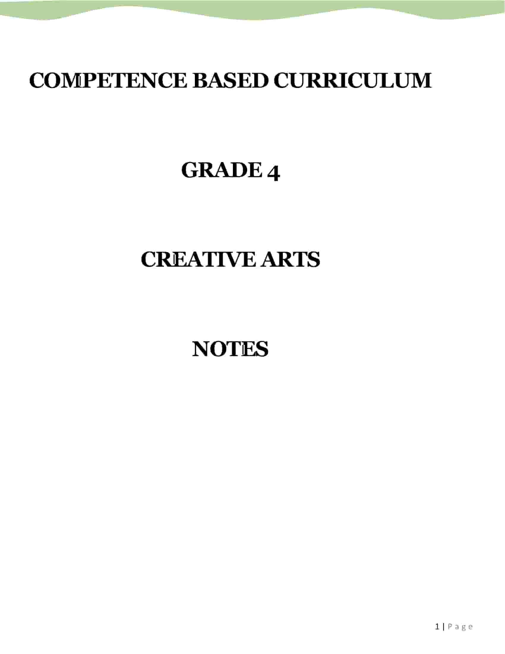 Grade 4 Rationalized Creative Arts Notes Term 1 | 2 | 3