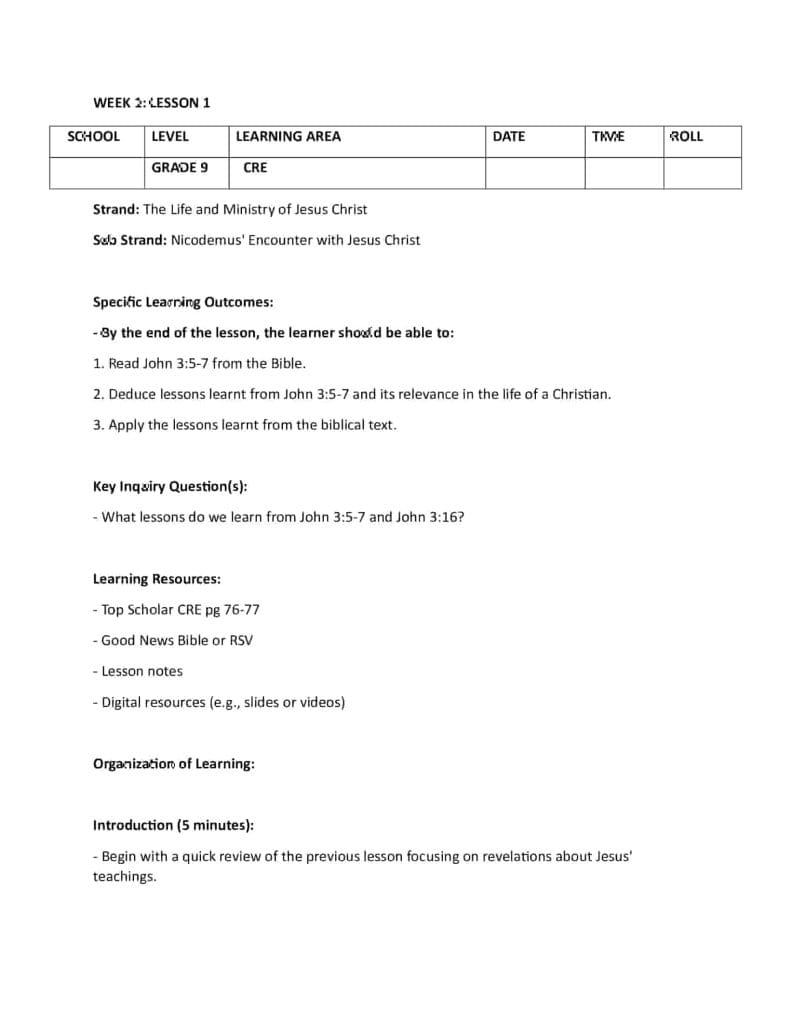 Grade 9 Rationalized CRE Lesson Plans Term 2 – KLB Top Scholar - Elimplex