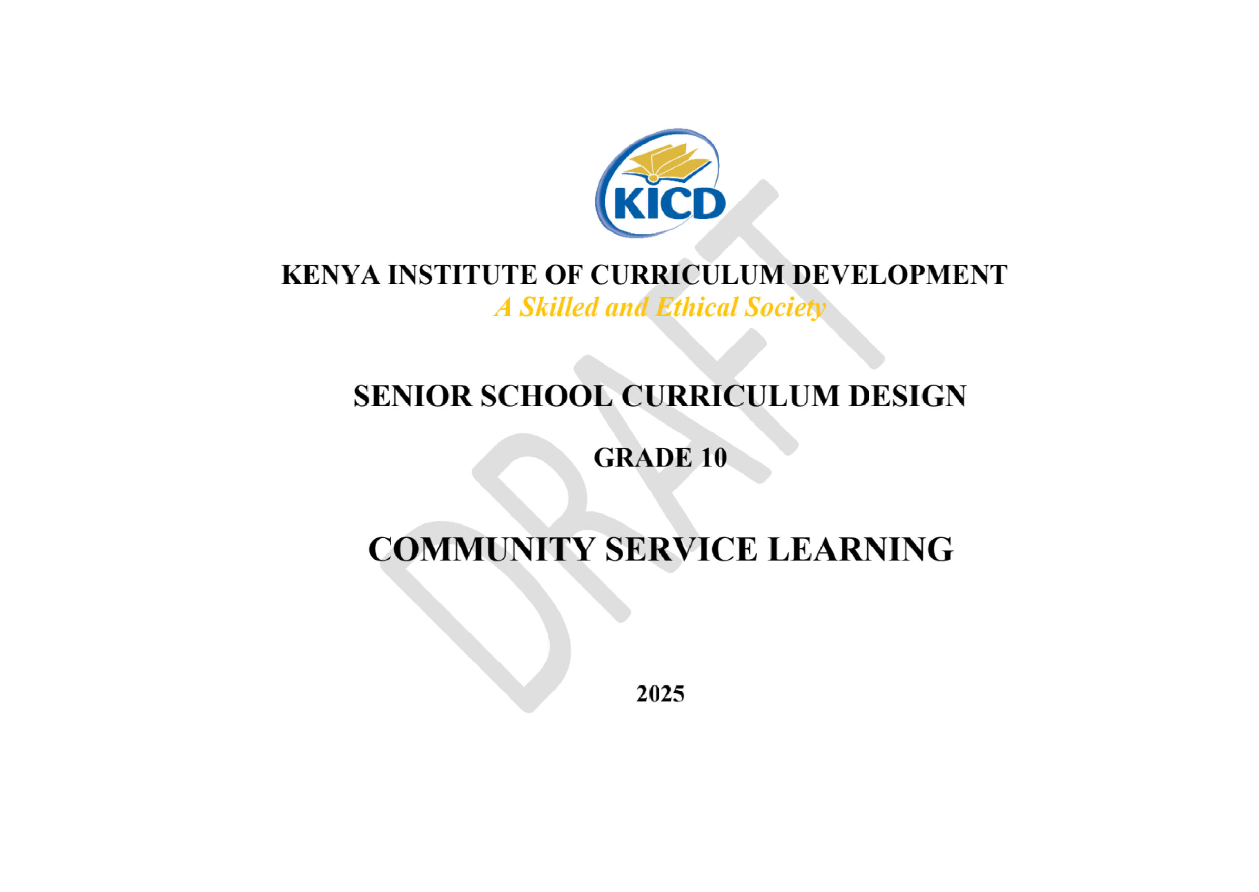 Grade 10 Community Service Learning Curriculum Design