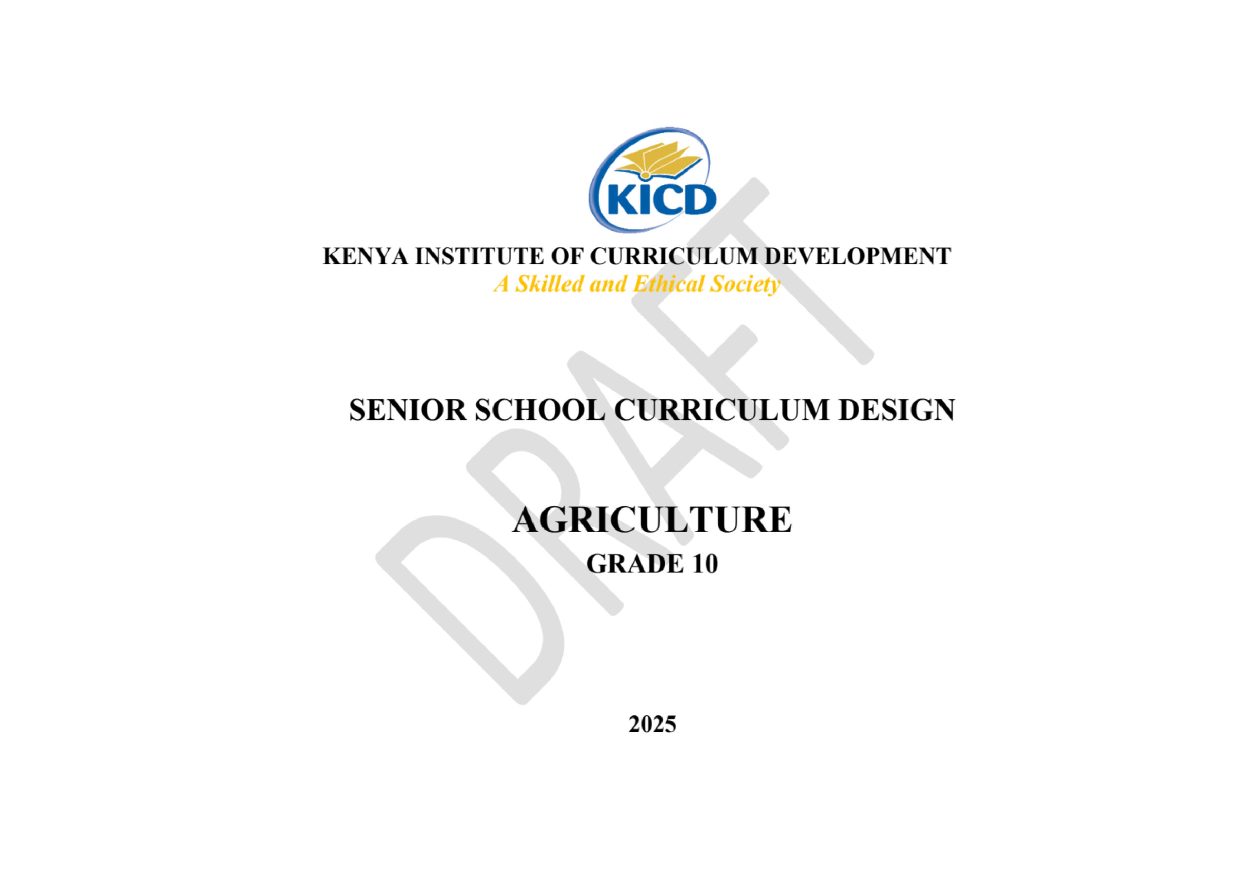 Grade 10 Agriculture Curriculum Design