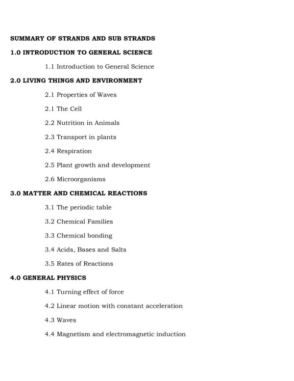 Grade 10 CBC General Science Notes (Term 1, 2 and 3) - Elimplex