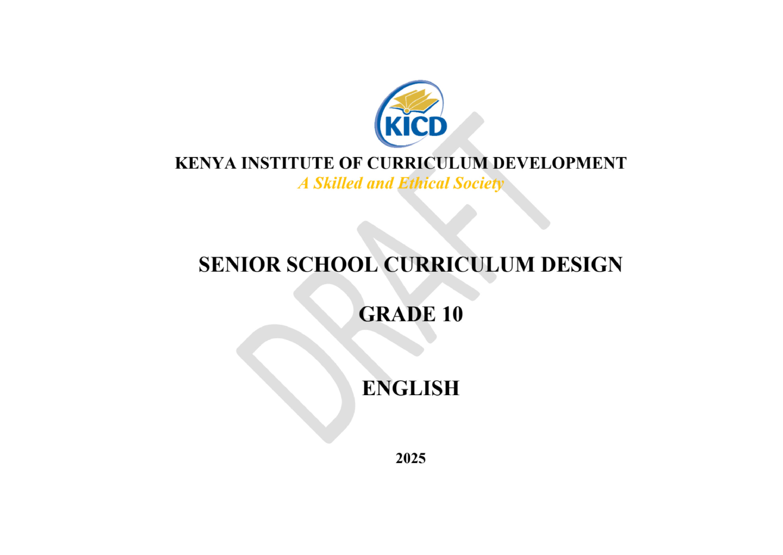 Grade 10 English Curriculum Design
