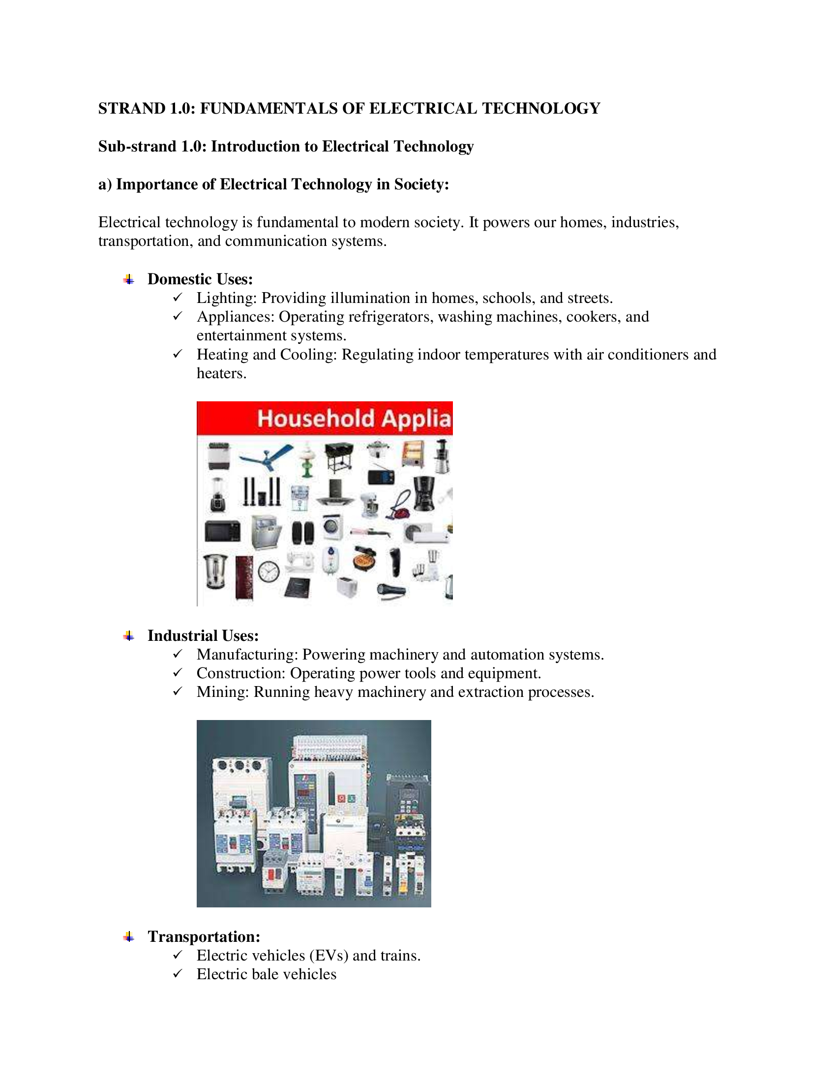 Grade 10 Electrical Technology notes for Terms 1, 2, and 3