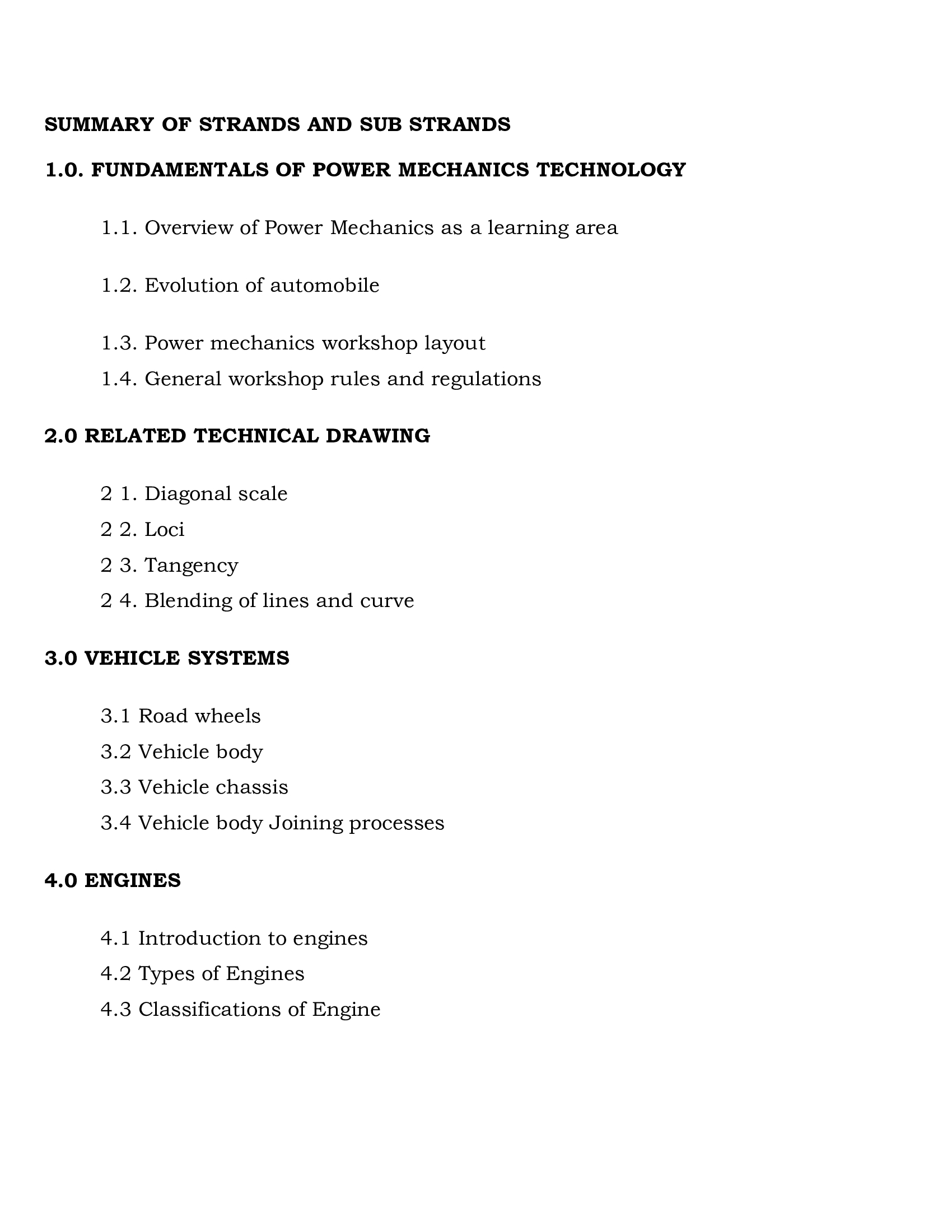 Grade 10 Power Mechanics notes for Terms 1, 2, and 3