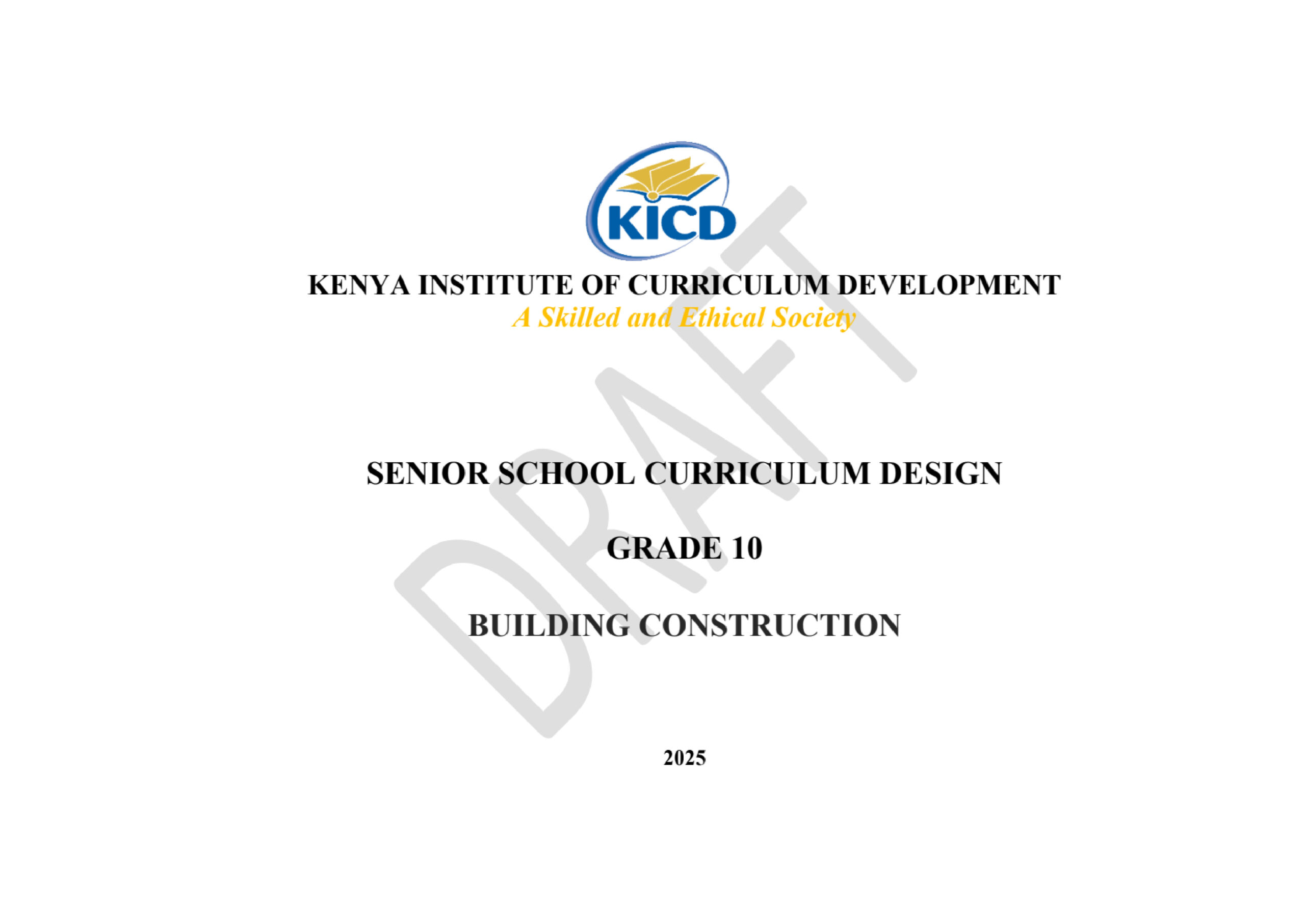 Grade 10 Building Construction Curriculum Design