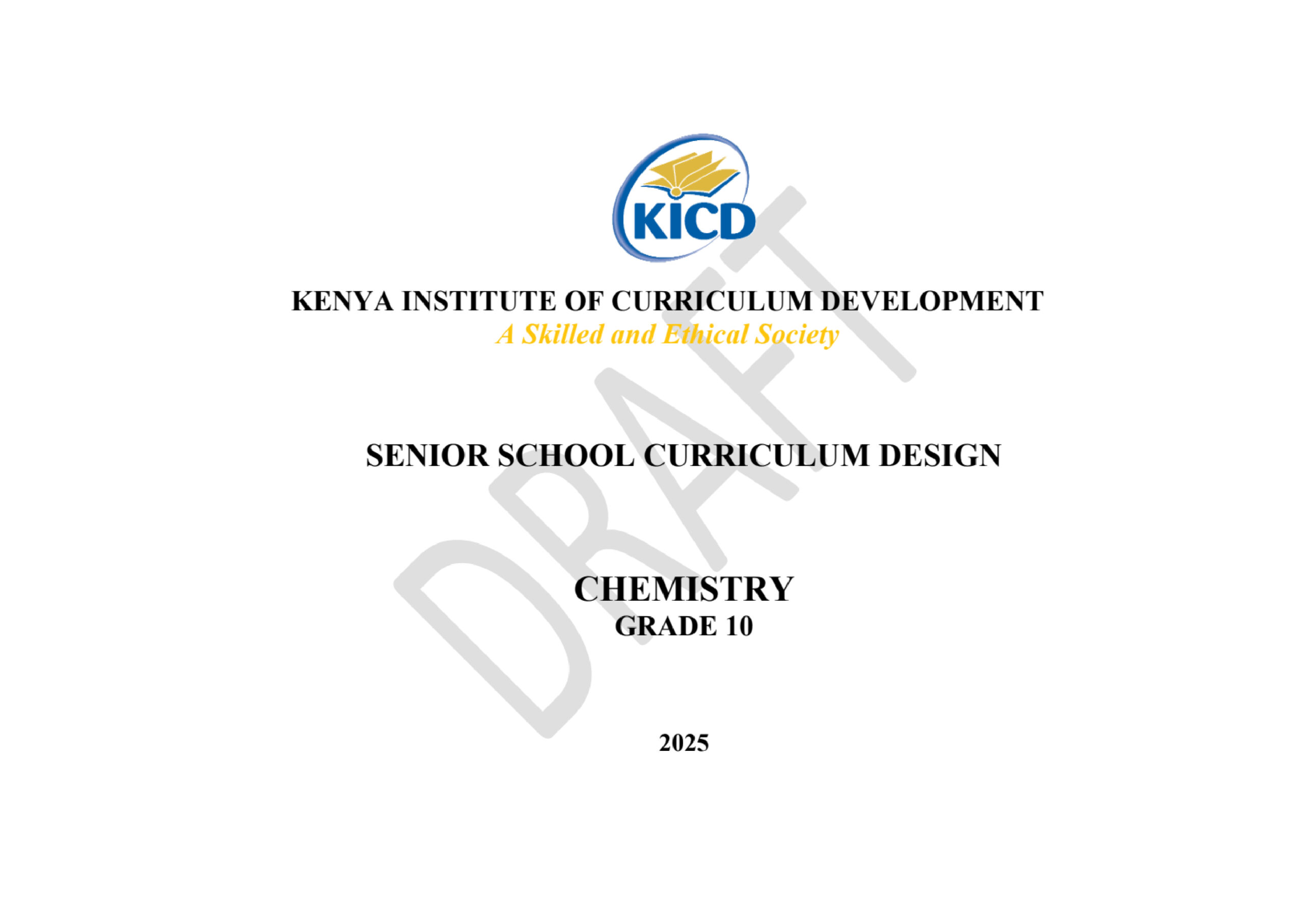Grade 10 Chemistry Curriculum Design