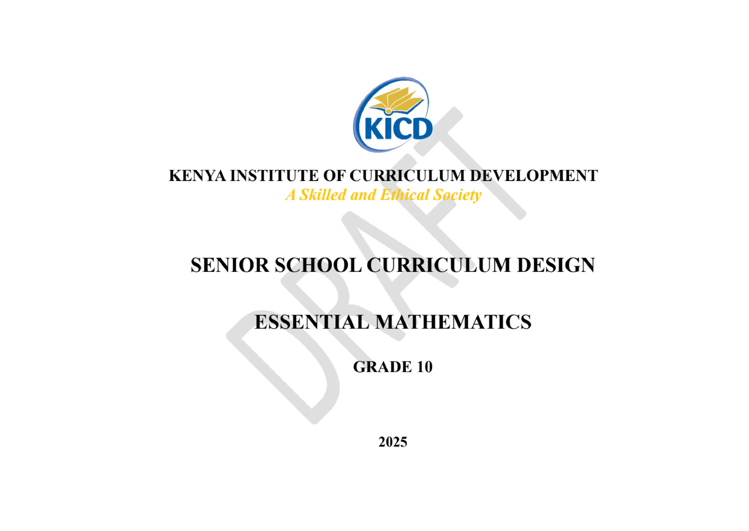 Grade 10 Essential Mathematics Curriculum Design
