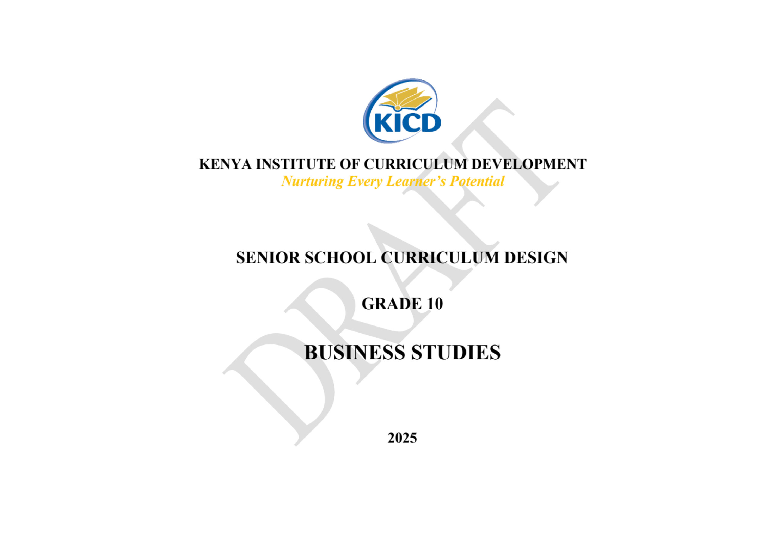 Grade 10 Business Studies Curriculum Design
