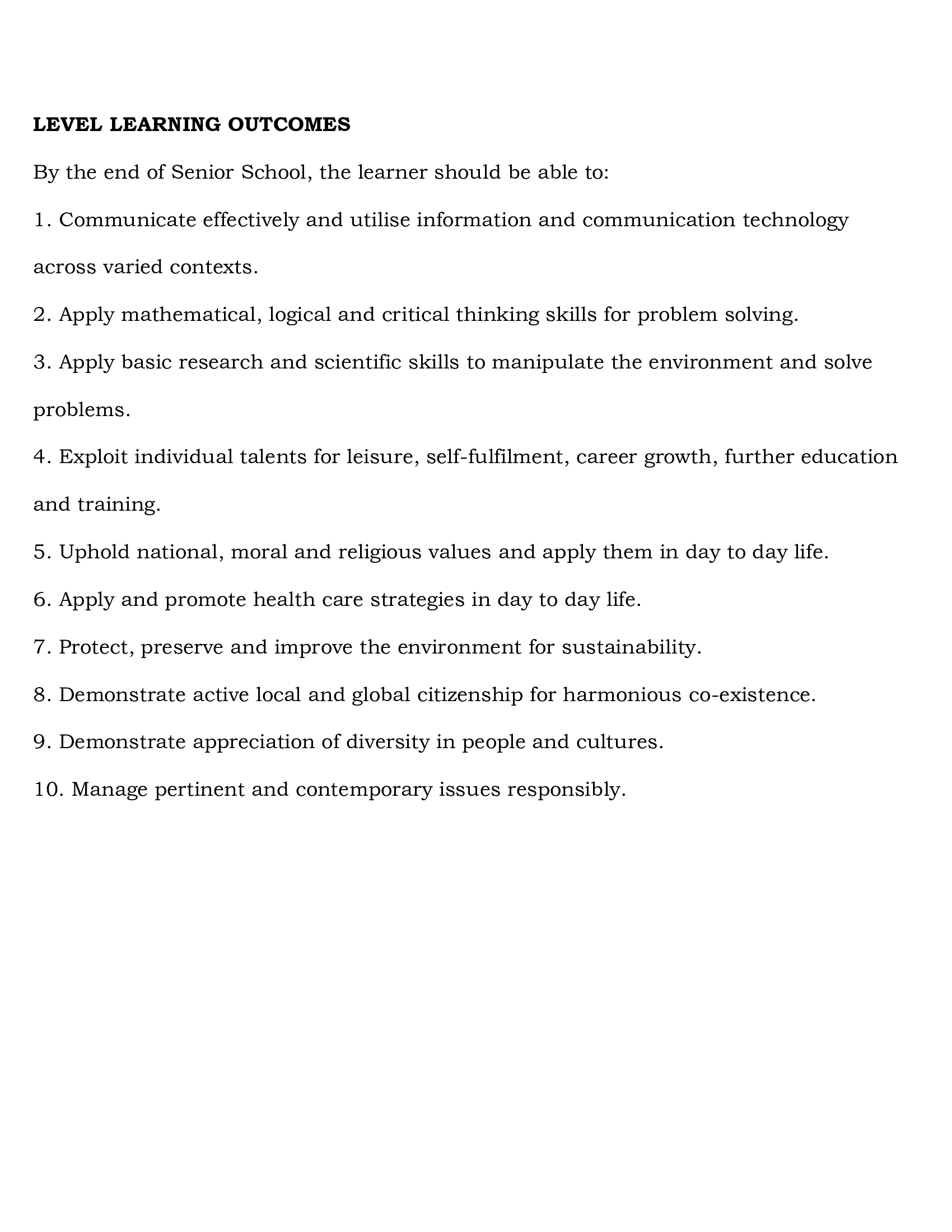 Grade 10 Home Science Notes for Term 1, 2 and 3