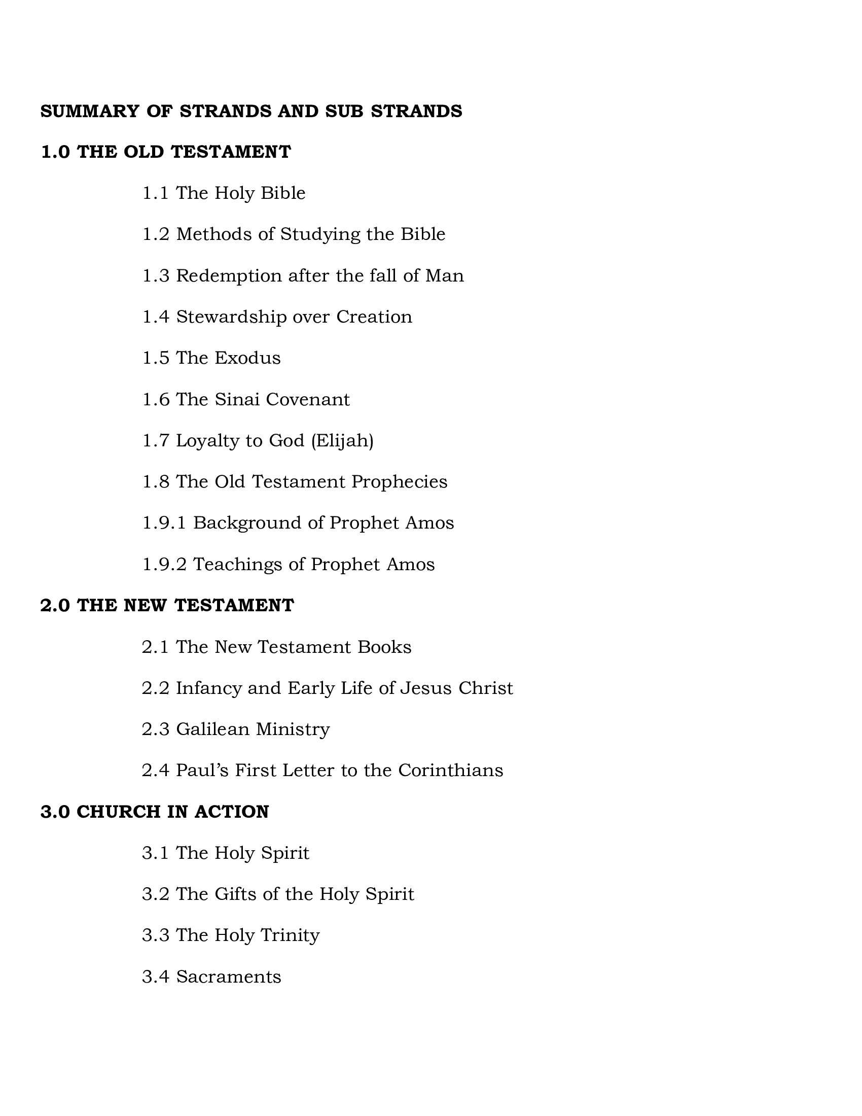 Grade 10 CBC CRE Senior School Notes