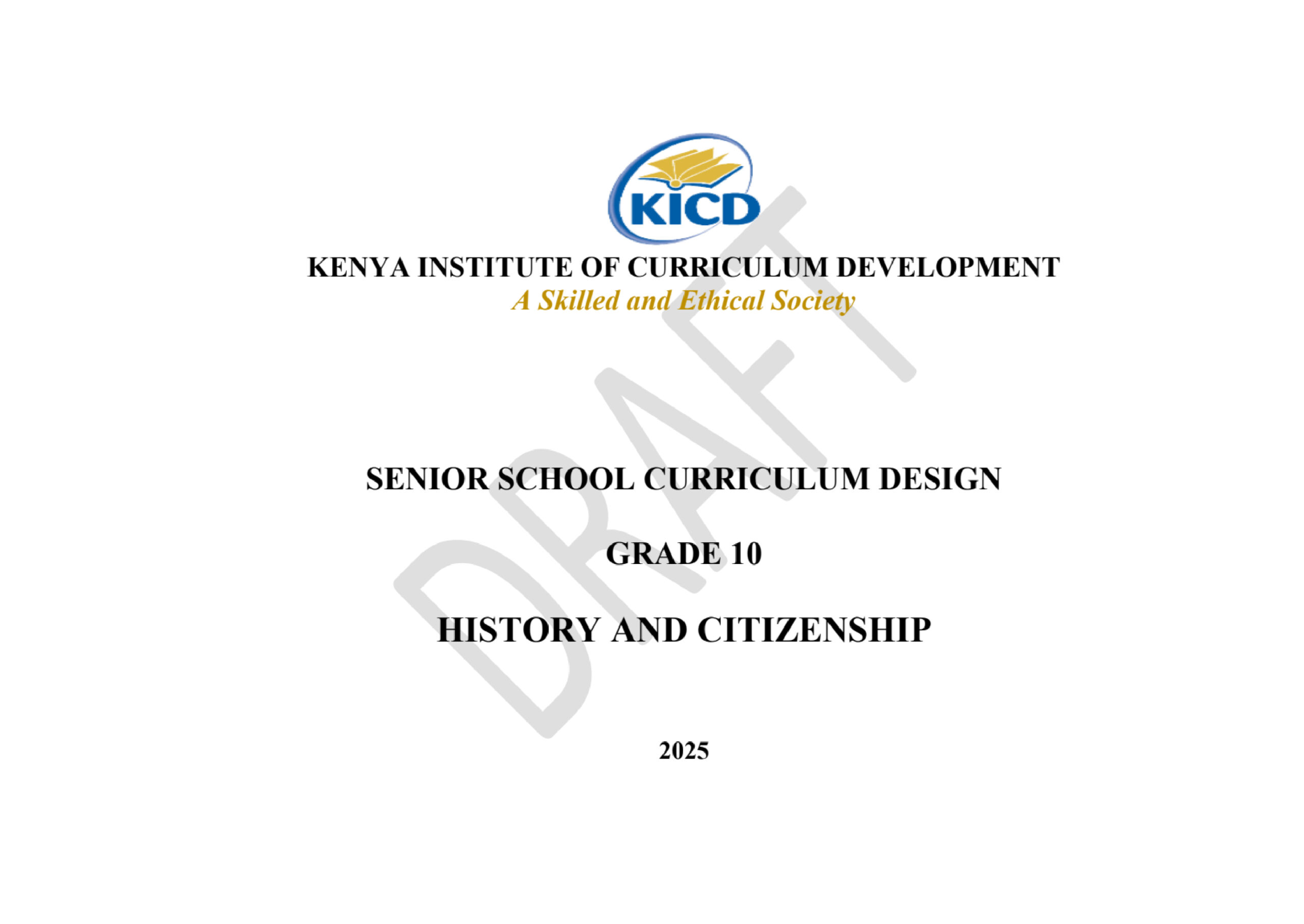 Grade 10 History and Citizenship Curriculum Design