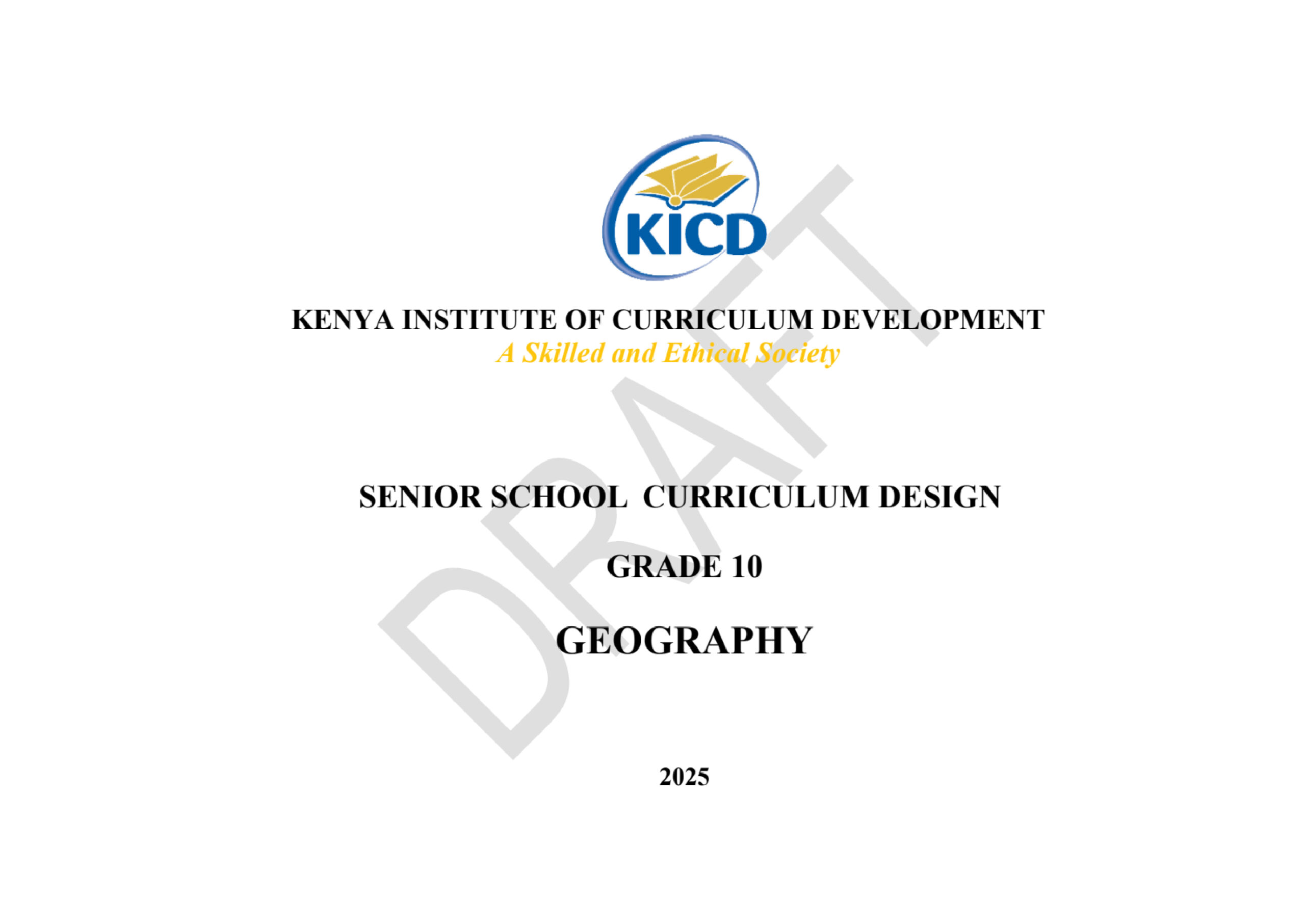 Grade 10 Geography Curriculum Design