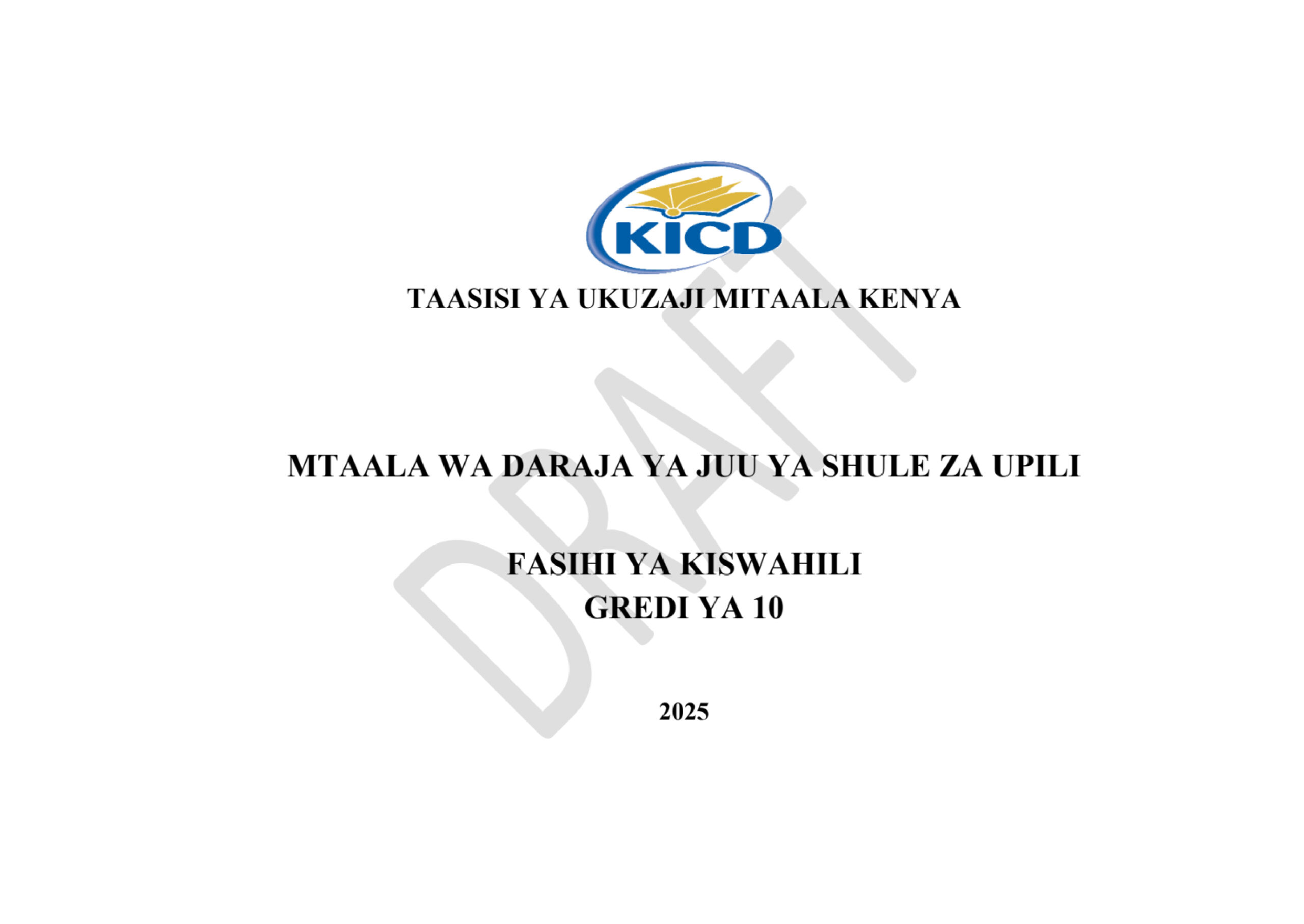 Grade 10 Fasihi ya Kiswahili Curriculum Design