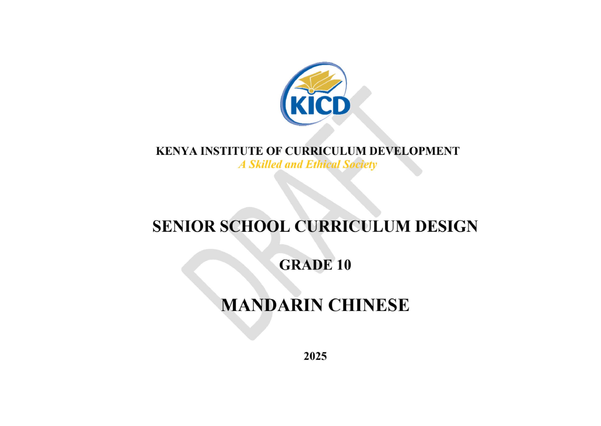 Grade 10 Mandarin Curriculum Design