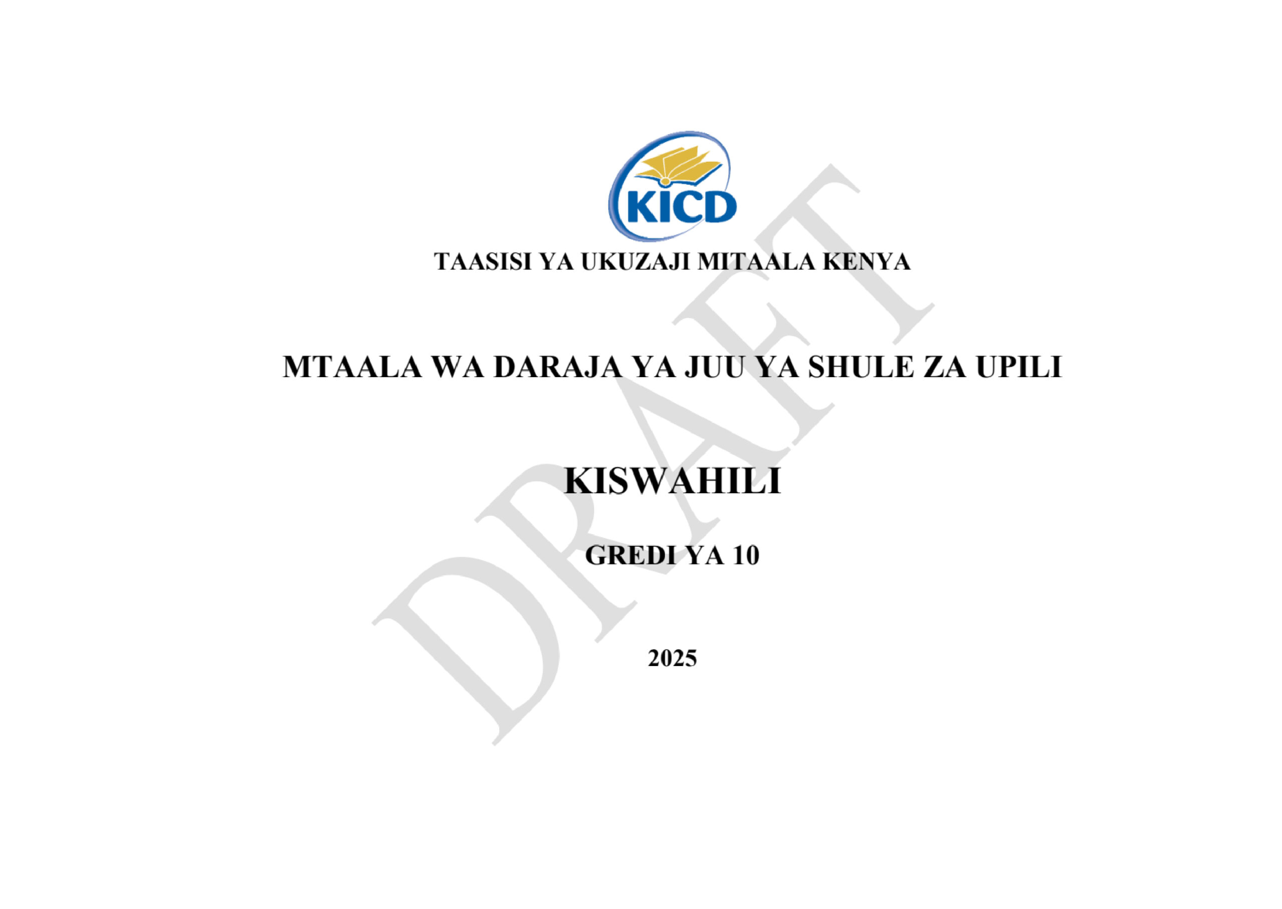Grade 10 Kiswahili Lugha Curriculum Design