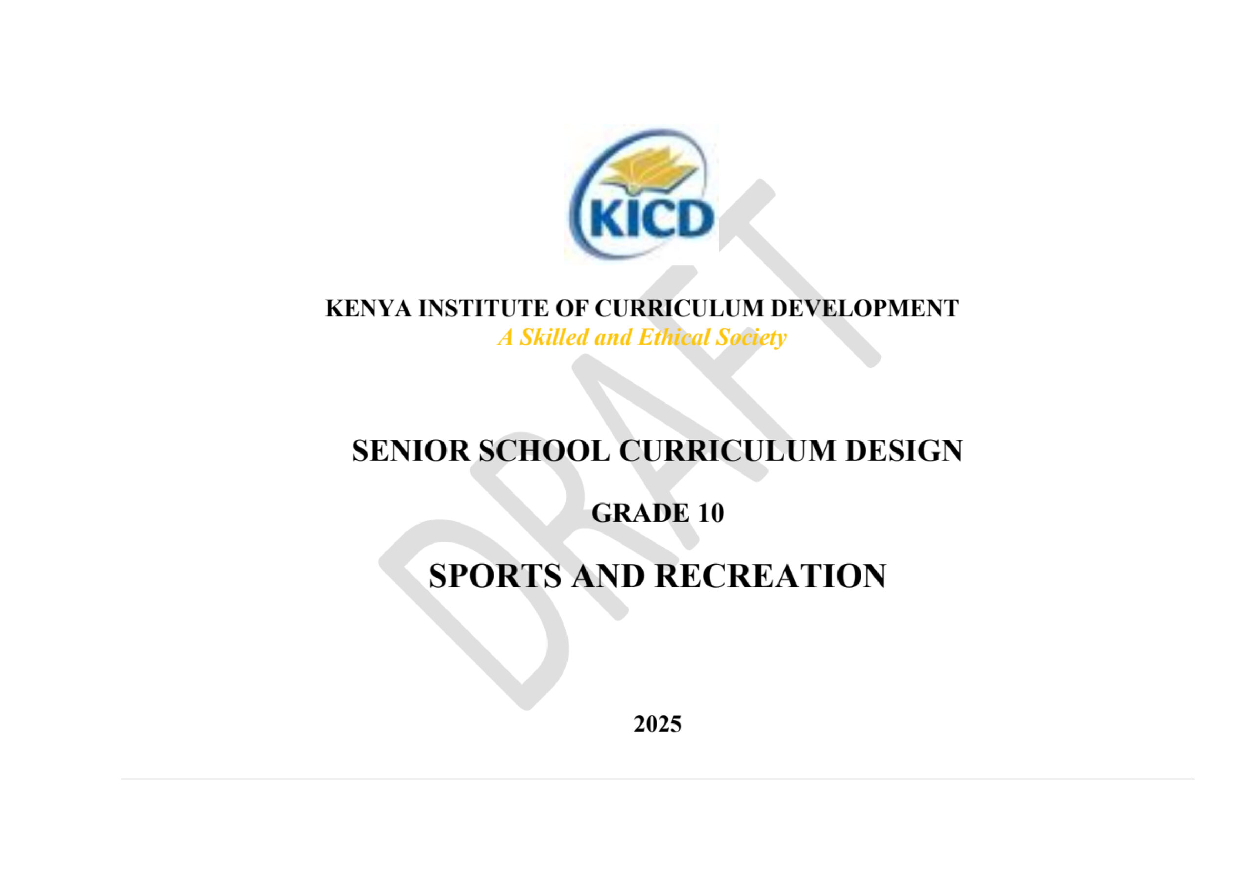 Grade 10 Sports and Recreation Curriculum Design