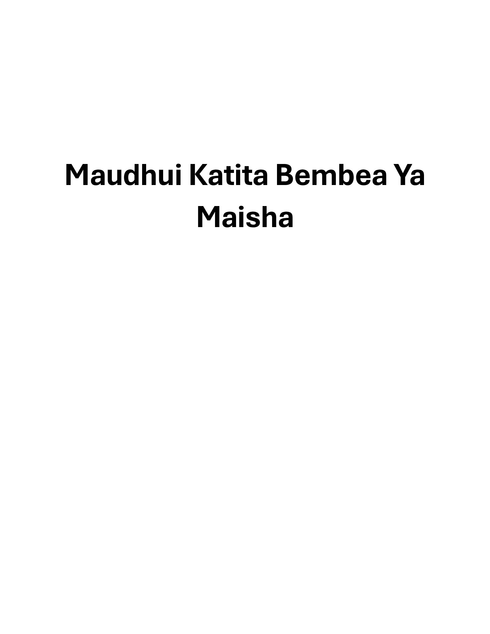 Maudhui Katika Bembea ya Maisha