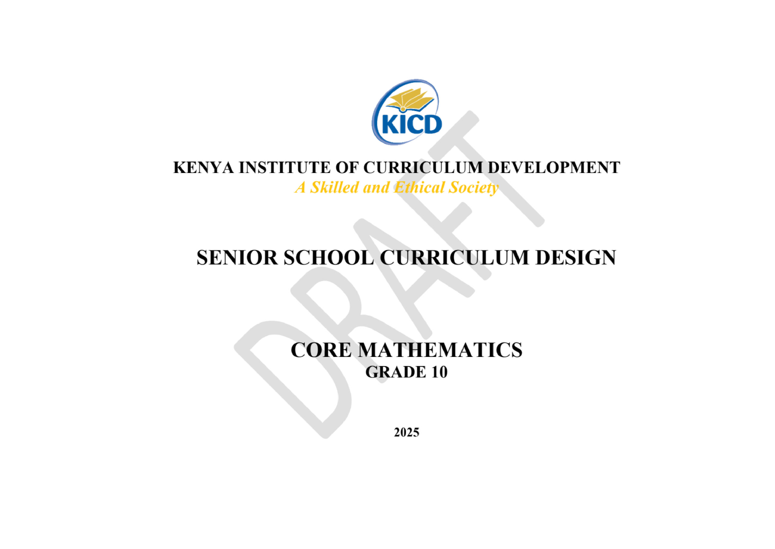 Grade 10 Core Mathematics curriculum design