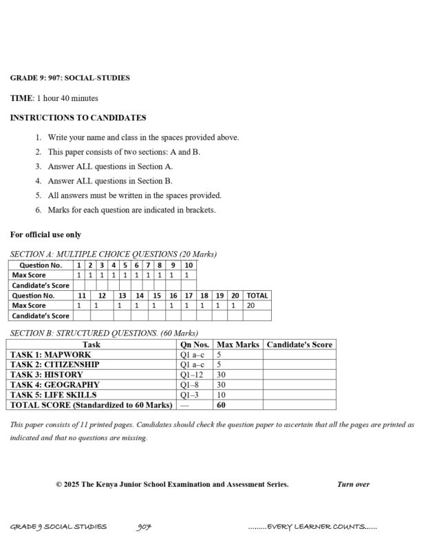 Grade 9 Combined Assignments