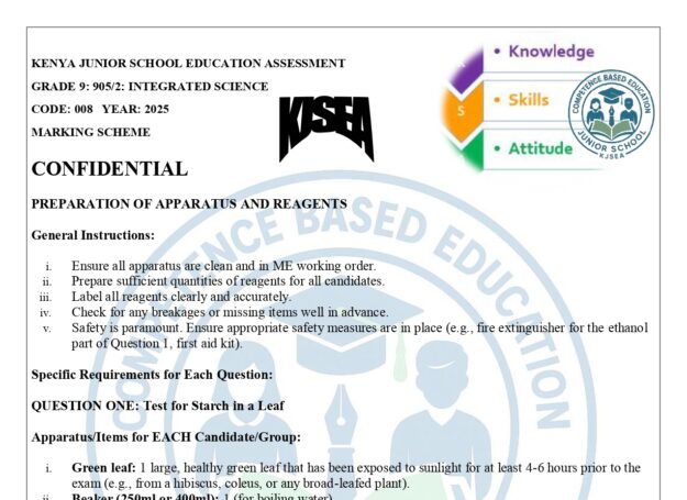 Grade 9 Integrated Science Paper 2 (PP2) Answers