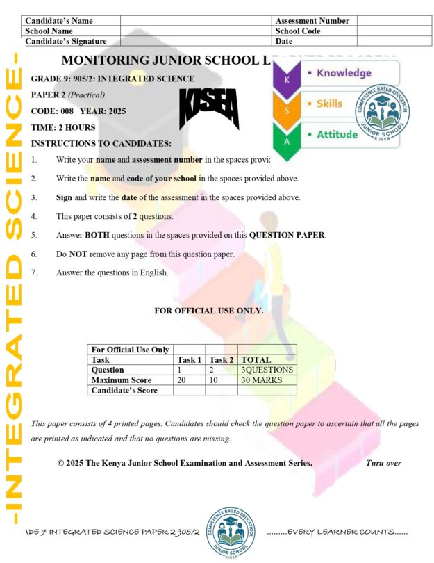 Grade 9 Integrated Science – Paper 2 (PP2)