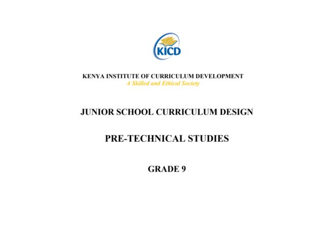 Pre-Technical Studies Curriculum Design (CBC)