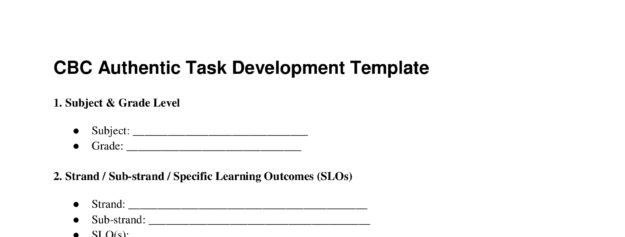 Authentic Task Development Template - Elimplex