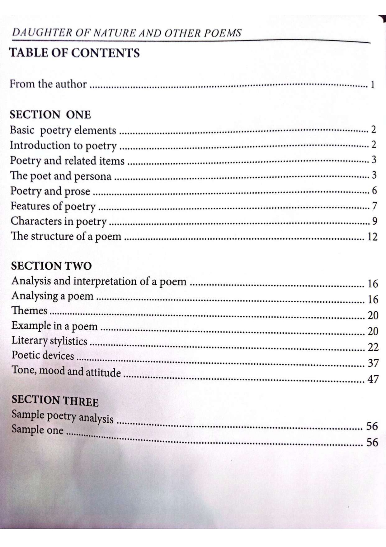 Daughter of Nature Summary Notes