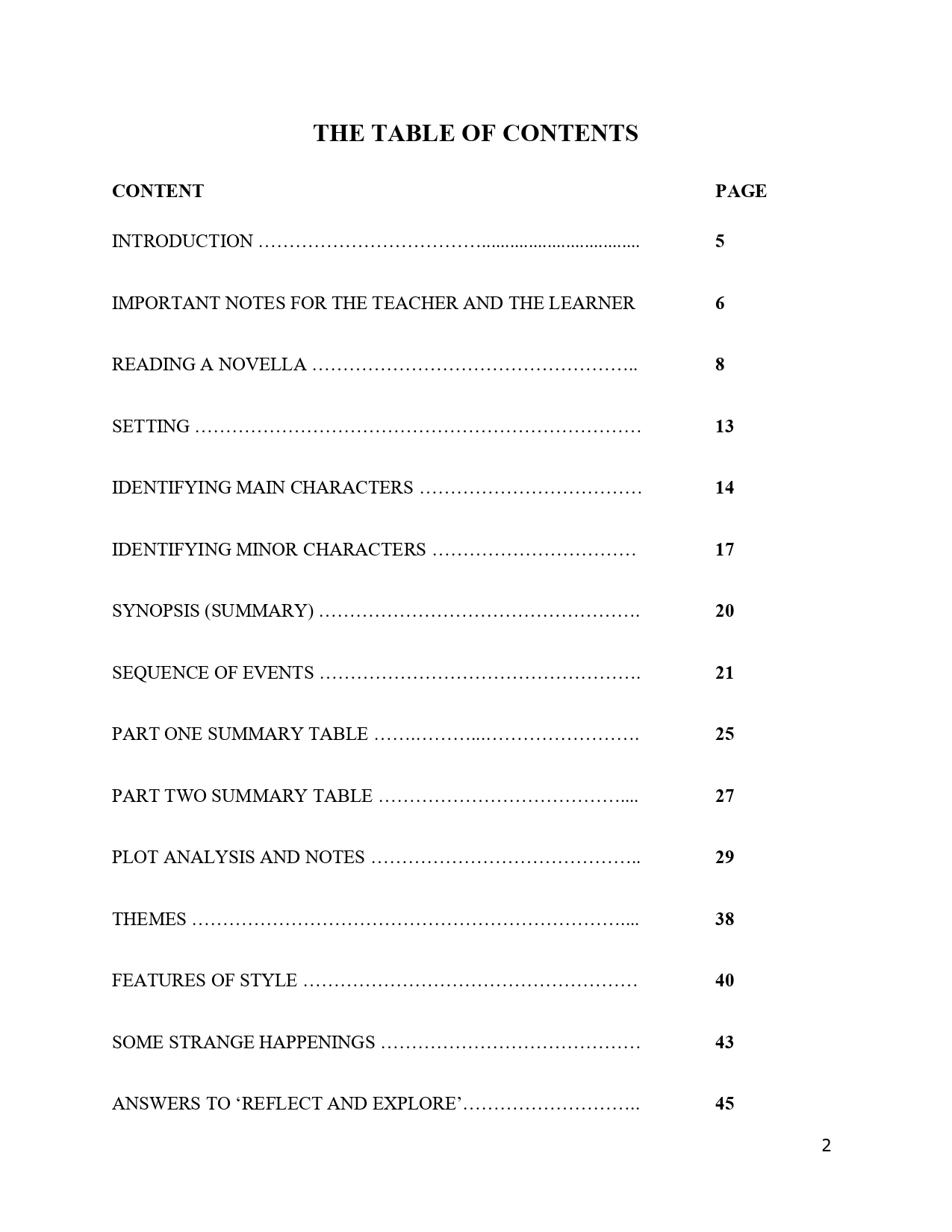 Strange Happenings Summary Notes